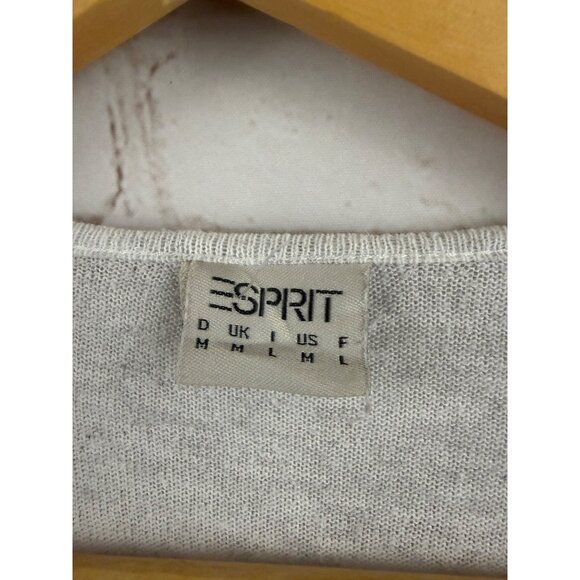 ESprit Cardigan Womens Size Medium Gray Open Front Thin Asymmetrical Casual - Picture 5 of 5